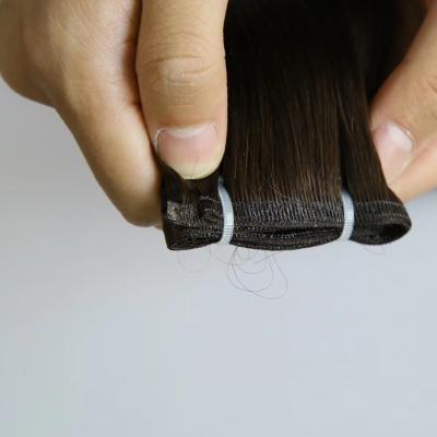 China Silky Straight Wave Cuticle Lined Seamless Flat Hair Extensions Weft for sale