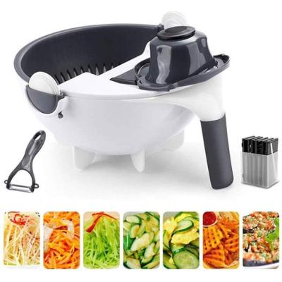 China Viable Hot Selling Cutter Multifunctional Manual Vegetable Slicer 9 in 1 Fruit Vegetable Cutter for sale