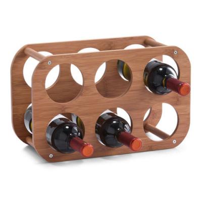 China Sustainable Bamboo Wine Rack Table For 6 Bottles, Sturdy And Durable Bamboo Wine Racks for sale