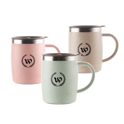 China 420ml Amazon Disposable Double Wall Inside Biodegradable Coffee Cups Insulated Cute Stainless Steel Water Bottles With Lid With Handle for sale