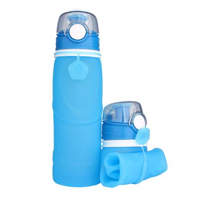 China 26oz 750ml Water Viable Lightweight Fresh Outdoor Camping Portabl Shaker Food Grade Roll Silicone Collapsible Moving Bottle for sale