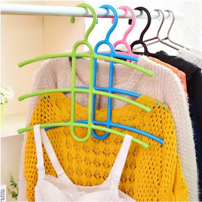 China Traditional Shape 3 Tier Fishbone Rack Hook Hanging Rack For Wardrobe Closet Clothes Pants Tie Belt Scarf Storage Rack Magic Coat Hanger for sale