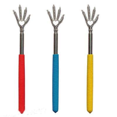 China Body Claw Hand Scratcher Back Support for Elder Body Massager Stainless Steel Eagle Retractable Extendable Telescoplic Back Scratcher for sale