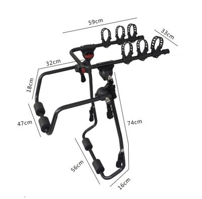 China Car rear bike carrying bicycle carrier car rear bike rack other bicycle accessory bike rack with 3 bicycles for sale