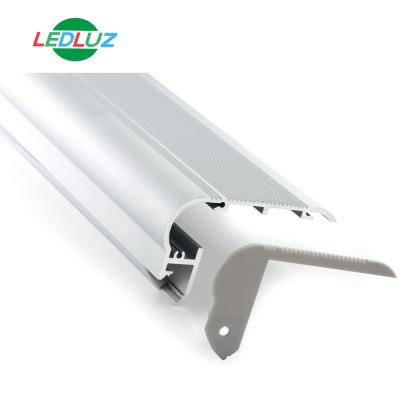 China Stair Lighting Anodized Silver Aluminum Profile For LED Strip Track Stair Extrusion Profile Housing for sale