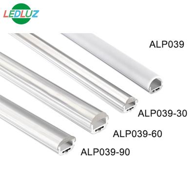 China Small LED Heatsink ALP039 Aluminum Profile With 30 DEGREE PMMA Lens For LED Strips for sale