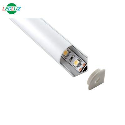 China Aluminum alloy corner mounted led strip profile for cabinet lighting for sale