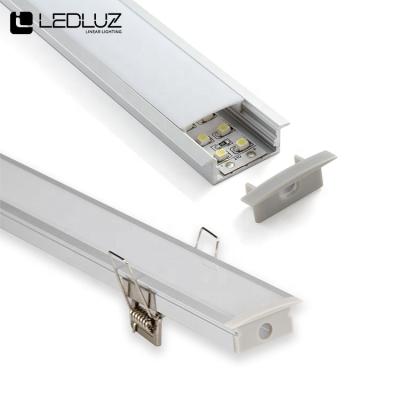 China Wide Shallow Recessed LED Strip Lighting Aluminum LED Strip Profile For Cabinet Lighting for sale