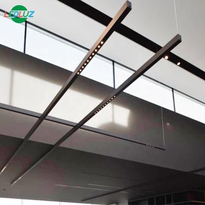 China LS30 Heatsink Black Anodized Aluminum Linear Pendant LED Profile With Reflectors For Office Projects for sale