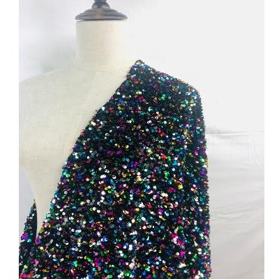 China Eco - Friendly Anti - Static Velvet Dress 5mm Multicolor Ladies Sequin Fabric for sale