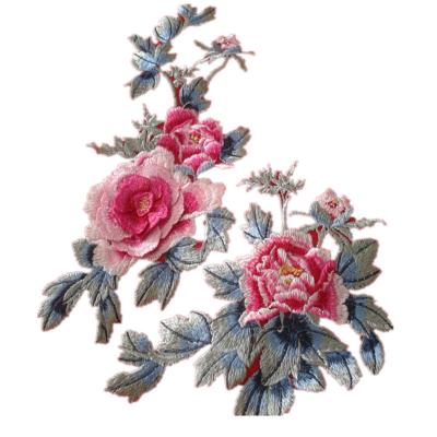 China New Handmade 3D Daisy Flower Lace Up Handmade Bead Embroidery Applique Lace Patch for sale