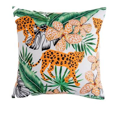 China New Design Sofa Leopard Print Waterproof Cotton Polyester Cushion Cover Car Hot Selling Massage Back Cushion Pillow for sale