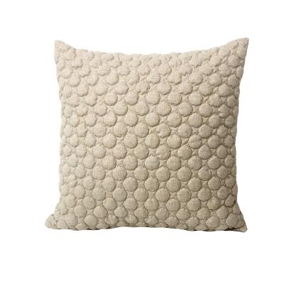 China Nordic New 100% Polyester Solid Color Circle Bubble Quilted Pillow Cover Sofa Decoration Cushion Cover for sale