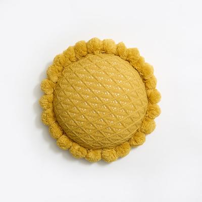 China Anti-pilling Super Soft Sunflower Shape Round Cushion Latest Design for sale