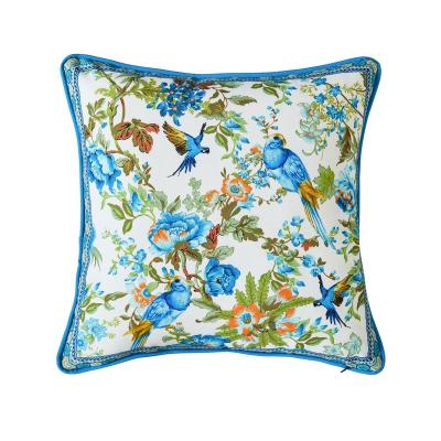 China Wholesale anti dust dust mite and animal flower bird print cushion modern dustproof decorative pillow for sale