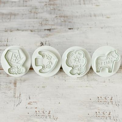 China Cotta 4 Pcs ABS Style Horse Fish Sustainable Northern European Flower Shaped Cookie Cutter Set Cookie Stamp Mold for sale