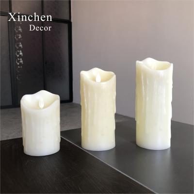 China Wholesale Flameless Wedding Party Large Led Electronic 3 Inch Pillar Wax Candle Drop. true diameter for sale