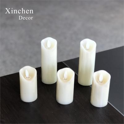 China Wholesale Relighting Candle Small 5cm*8cm Led Flickering Wax Flat Candle Used Wedding Candle Holder for sale