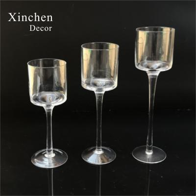 China Luxury factory hot sale a set of 3 pieces in different size glass floating candle holder for sale