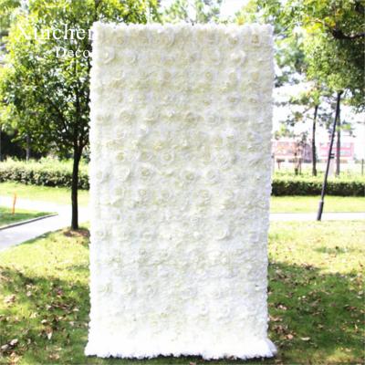 China Wholesale price pure pure white rose and hydrangea artificial wall flower for wedding wall decoration for sale