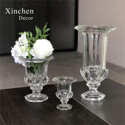 China Wholesale Modern 3 Different Size Clear Glass Vase XC-V223 Set For Home Decoration for sale