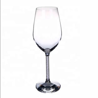 China Viable wholesale crystal glass with diamond wine cup family set goblet for sale