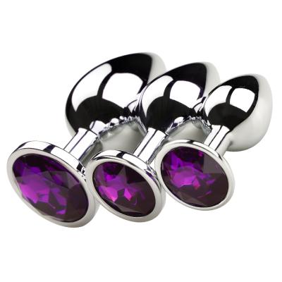 China Hot Selling Female Butt Plug Metal Butt Adult Anal Plug Female Butt Plug Anal Anal Toys With Crystal Jewelry for sale