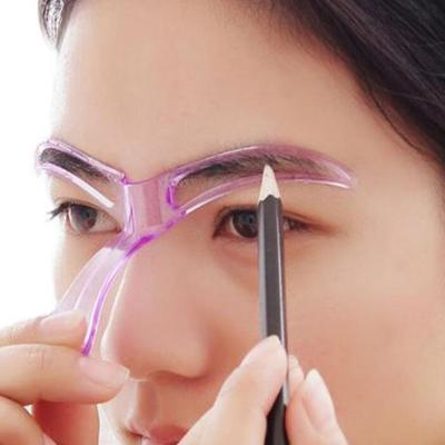 China Hot Sale Eyebrow Stencils Eyebrow Shaping Grooming Eyebrow Makeup Tool Styling Tool With Reusable Handle for sale