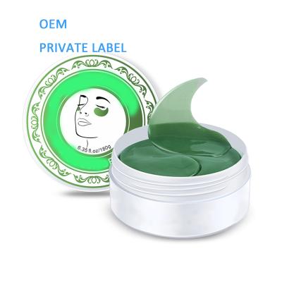 China Anti-Puffiness Private Label Green Seaweed Collagen Moisturizing Gel Eye Patches Remove Dark Circles 60PCS Anti Aging for sale