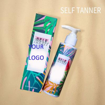 China Hot Selling Organic Tanning Self Tanner Tanner Self Tanning Lotion Private Tan Cream Quickly Tan Label Body Face Natural for sale