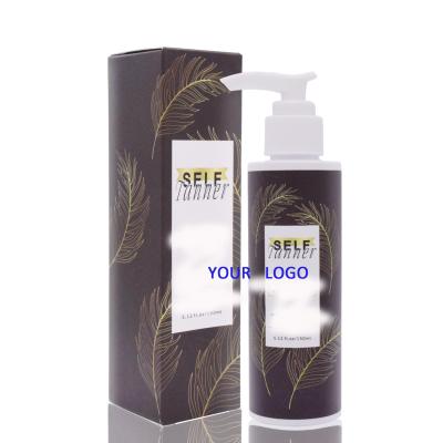 China Hot Selling Self Tanning Self Tanning Body Fast Bronze Coloring Tan Cream Natural Face 150ml Tanner Self Tanning Lotion Private Label for sale