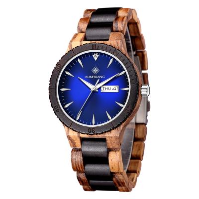 China New fashion trend automatic date stopping luxury wooden brand watches wristwatch quartz watch for men for sale