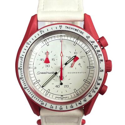 China Newest OEM Jointly Designed Auto Date Fashion Red Wristwatch Custom Logo Watch Venus Mars Planet Moon Watch for sale