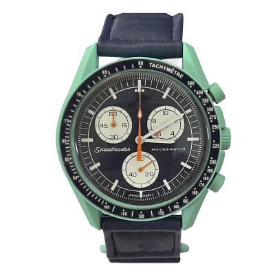 China Date green color alloy watch automatic leisure sports wristwatch men plastic women moon quartz watch for sale