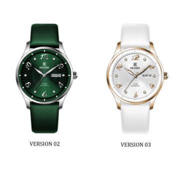 China 2022 new fashion stainless steel wristwatch leather strap date different color dyed watch automatic colorful quartz watch for sale