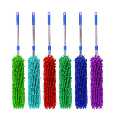 China Long Handle Telescopic Steel Rod Car Household Cleaning Crawler Dust Stocked Brush for sale