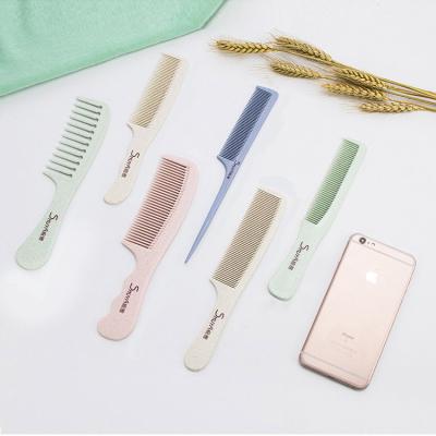 China Dense Tooth Home/Travel Wholesale Environmental Wheat Flour Wide Tooth Comb Maker Headed Tail Hair Comb For Home Hairdressing for sale