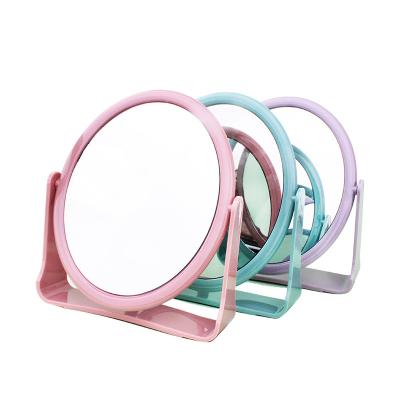 China Custom manufacturers wholesale color cheap plastic square household oval rotating desktop dressing table mirror for sale