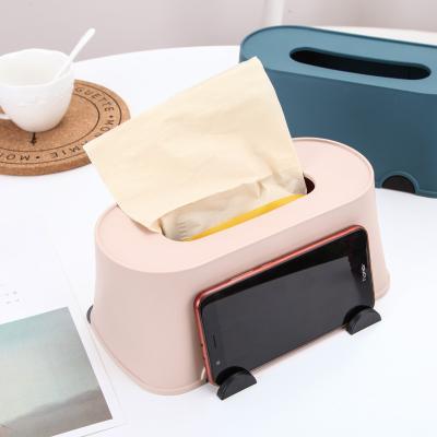 China Multifunctional factory wholesale multifunctional tissue plastic box with mobile phone holder for sale