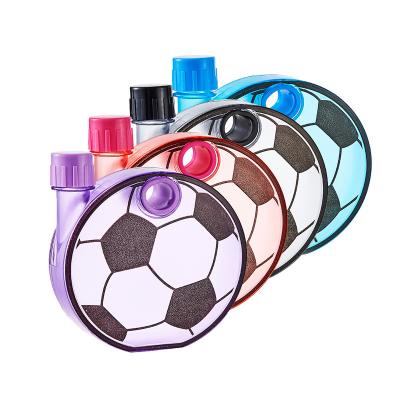 China Unique Shape Transparent Plastic Sports Stocked Flat Cup With Lid for sale