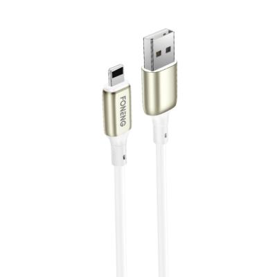 China Best Selling FONENG MP3 GPS 2021 Mobile Phone Tablet Top Selling ZINC X76 METAL ZINGUENT 3A LEFT Fast Charging Data Cable for sale