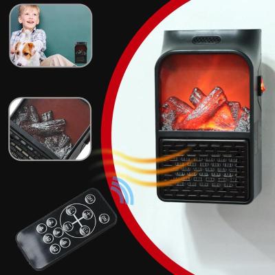 China 900W Bathroom Air Heater With Remote Control PTC Stove Heater Mini Electric Household Wall-Outlet Ceramic Flame Heater for sale