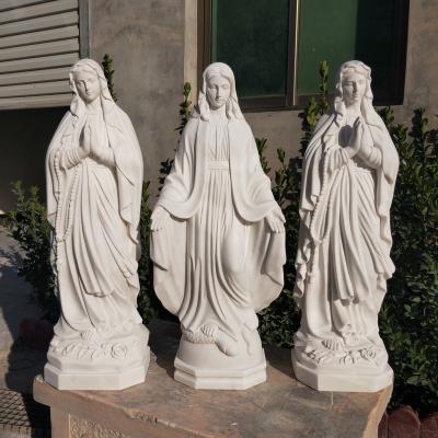 China Life Size Outdoor Virgin Mary Traditional Religious Sculpture Church Garden Marble Statue for sale