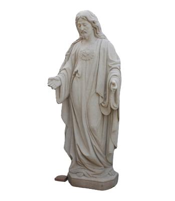 China Traditional Natural Marble Statue of Jesus Sculpture Church Decor Stone White for sale