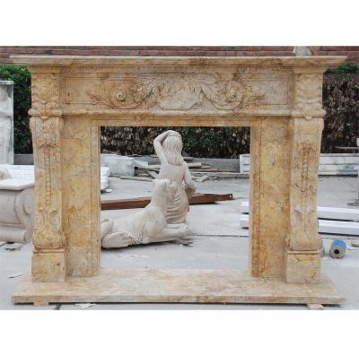 China High Quality Antique Western Style Decoration Stone Marble Fireplace for sale