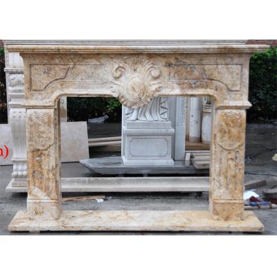 China Antique High Quality Hand Carved Simple Design Marble Fireplace for sale