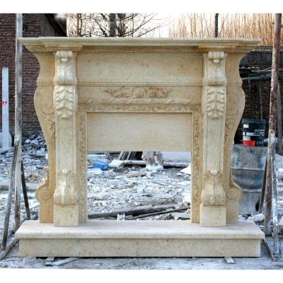 China Antique European Style Interior Decoration Simple Patterns Marble Fireplace for sale