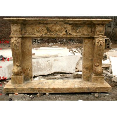 China Antique Style Decoration Simple Design Marble Indoor Fireplace for sale