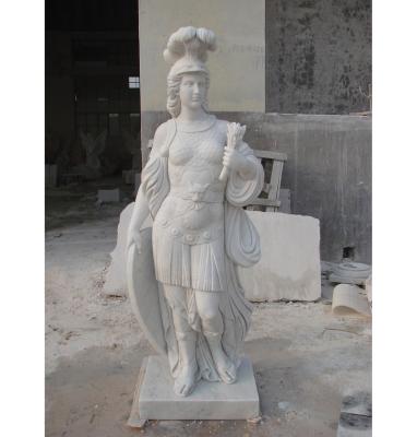 China Traditional Garden Decoration Customized Life Size Stone Carving Greek Soldier Marble Statue Sculpture for sale