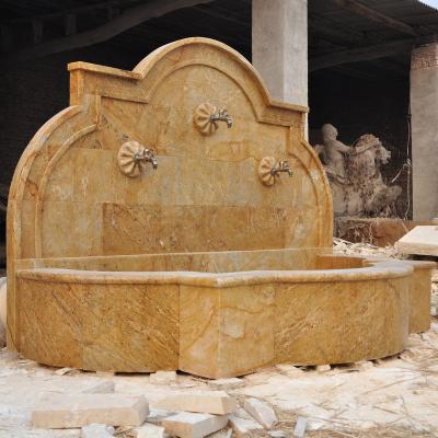 China Garden Fountain Marble Wall Fountain Garden Decoration Traditional Hand Carved Wall Fountain for sale